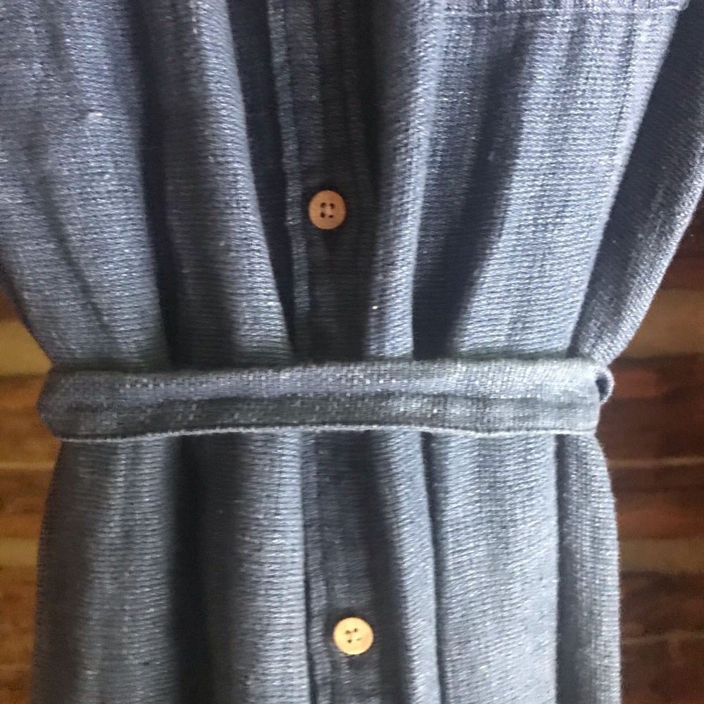 Faherty Button-Front Maxi Shirt Dress in Royal Blue - Picture 11 of 12